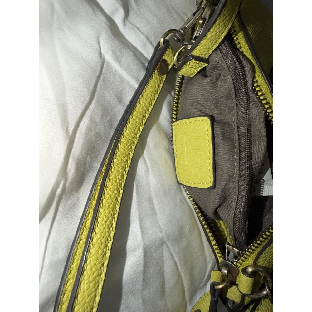Joy Susan Lime Green Pebbled Vegan Leather Crossbody Bag Wallet Clutch